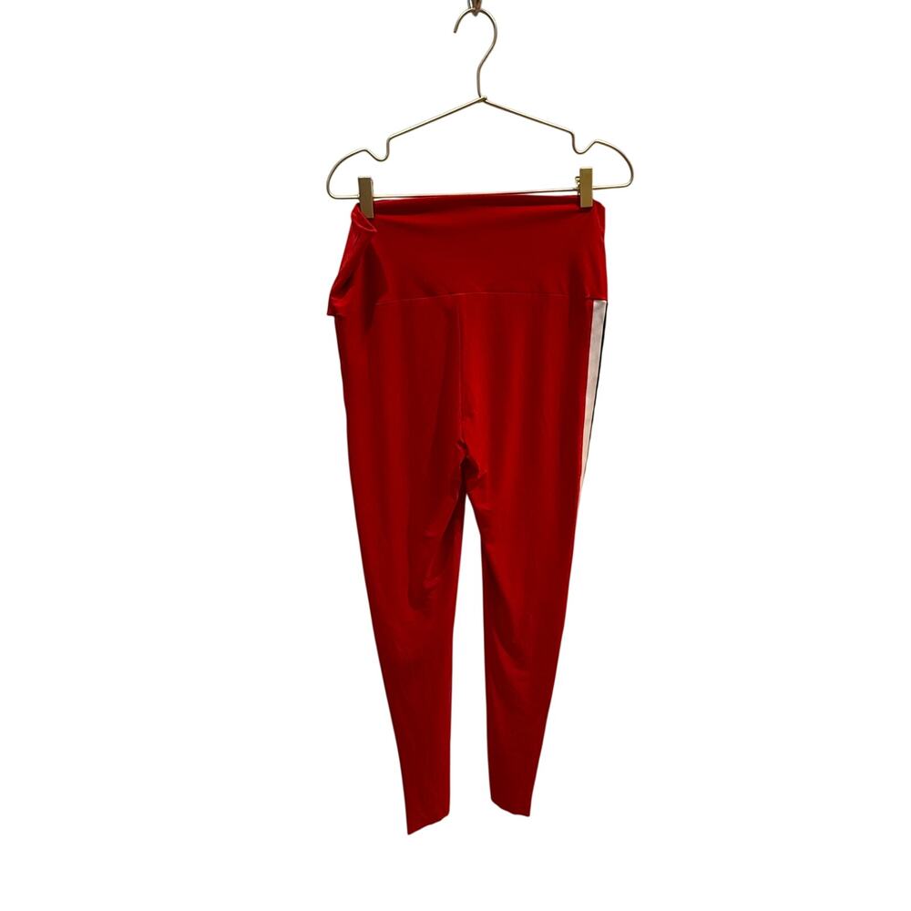 Norma Kamali Red Leggings  Foldover Stripe Track Pant Large - Picture 6 of 10